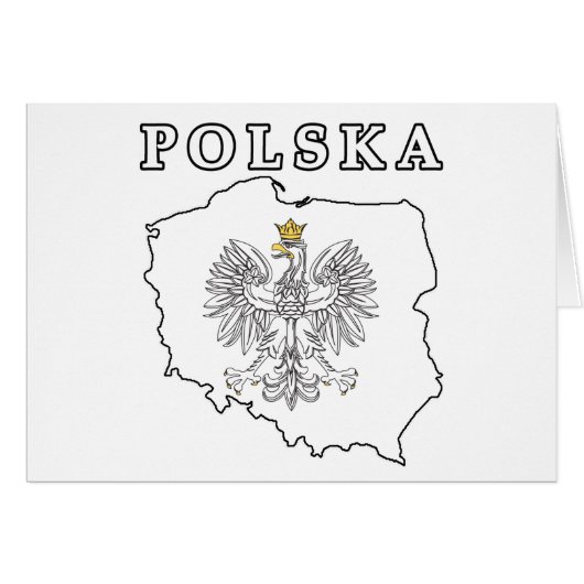 Polska Map With Eagle Cards (Front Horizontal)