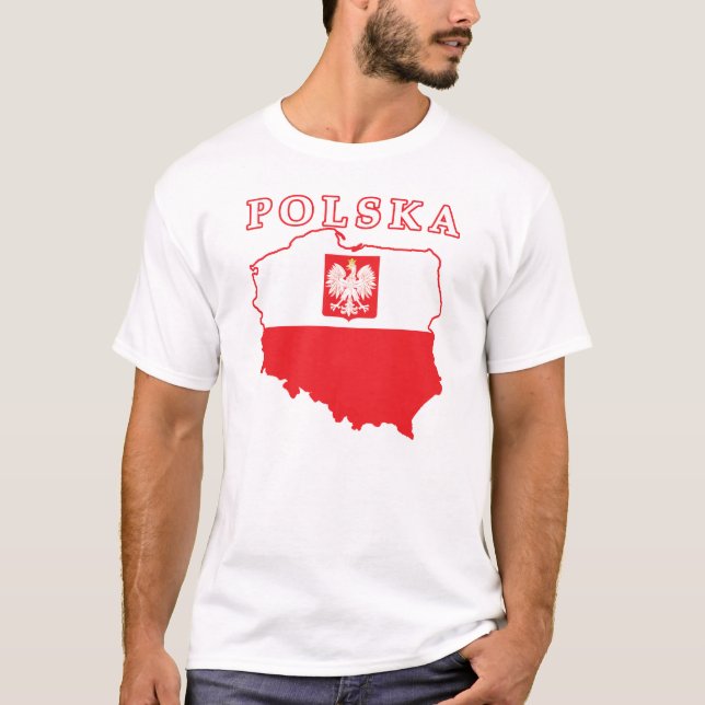 Polska Map With Eagle T-Shirt (Front)
