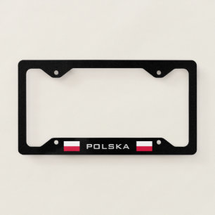 Polska Poland Flag black license plate frame