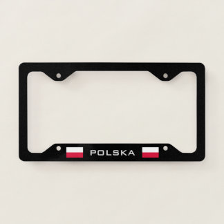 Polska Poland Flag black license plate frame