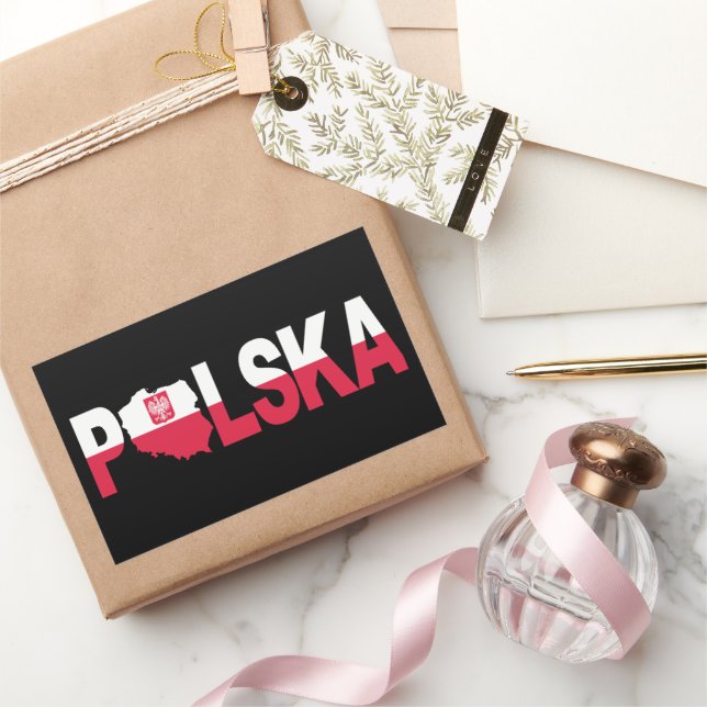 Polska Poland Flag Map Rectangular Sticker (Gifting)