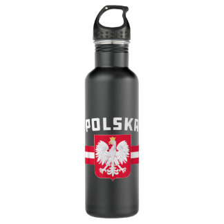 Polska Poland Flag Polish White Eagle Stainless Steel Water Bottle