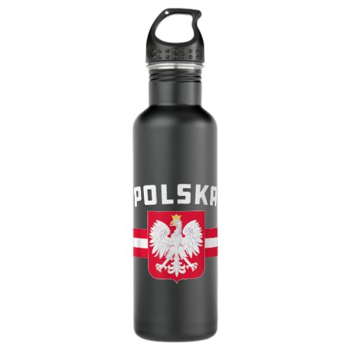 Polska Poland Flag Polish White Eagle  Stainless Steel Water Bottle