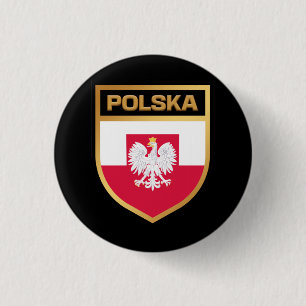 Polska / Poland Flag Shield & Emblem Button