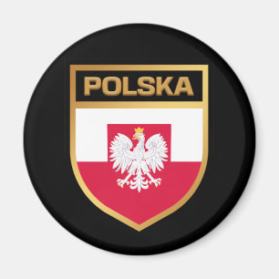 Polska / Poland Flag Shield & Emblem Magnet