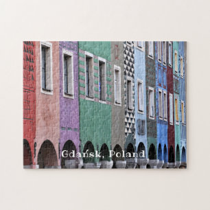 Polska Poland Gdańsk Old town city vintage Polish Jigsaw Puzzle