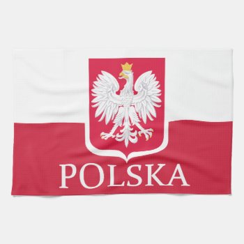 Polska Polish Flag Coat Of Arms Mojo Kitchen Towel by PolishPride at Zazzle