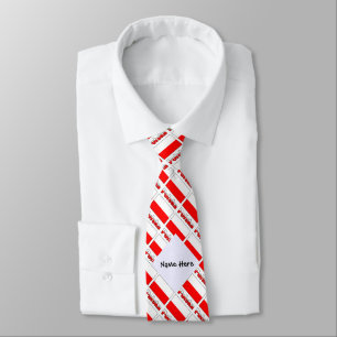 Polska Polish Flag Tiled Black Personalization Neck Tie