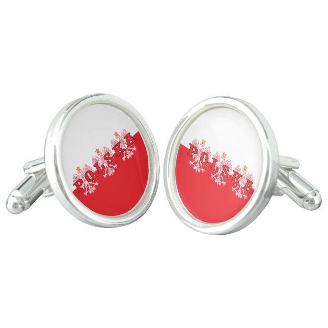 Polska Red Eagles Cufflinks (Angled)