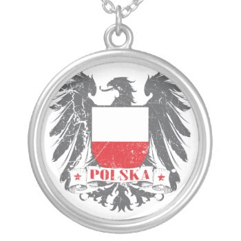 Polska Shield Silver Plated Necklace by brev87 at Zazzle