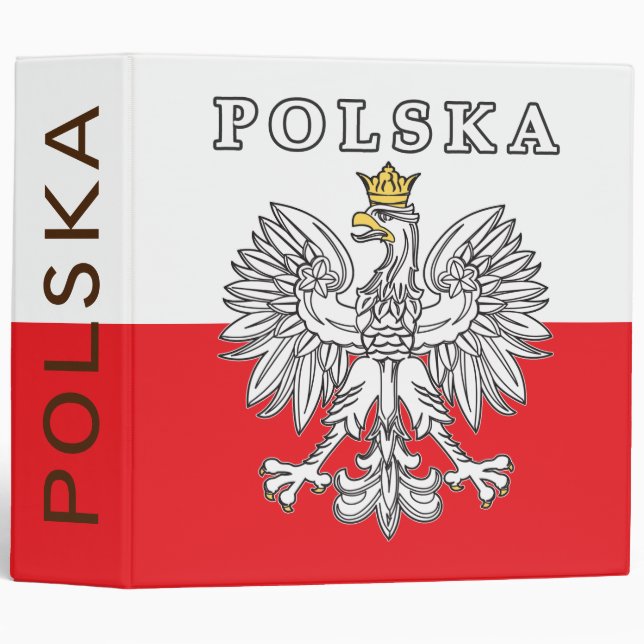 Polska With Polish Eagle 3 Ring Binder (Front/Spine)