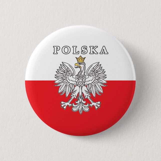 Polska With Polish Eagle Button (Front)