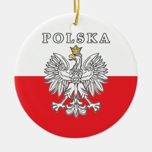 Polska With Polish Eagle Ceramic Ornament