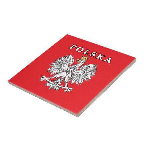 Polska With Polish Eagle Ceramic Tile
