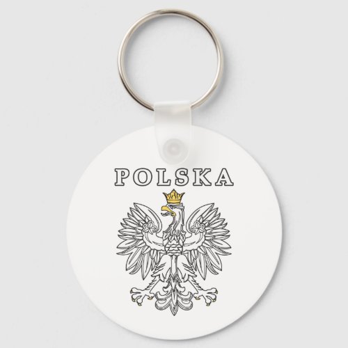 Polska With Polish Eagle Keychain
