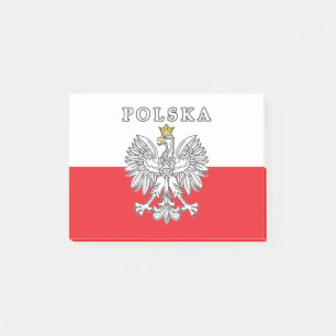 Polska With Polish Eagle Post-it Notes