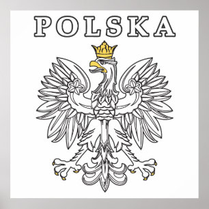 Polska With Polish Eagle Poster
