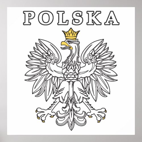 Polska With Polish Eagle Poster