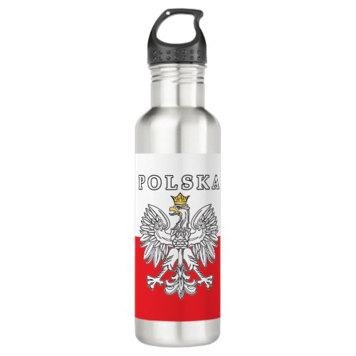 Polska With Polish Eagle Stainless Steel Water Bottle