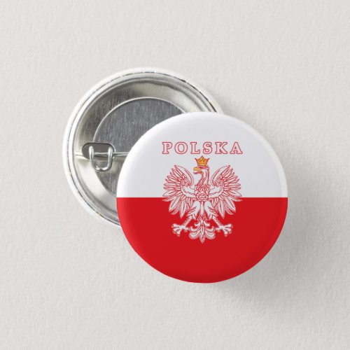 Polska With Red Polish Eagle Button