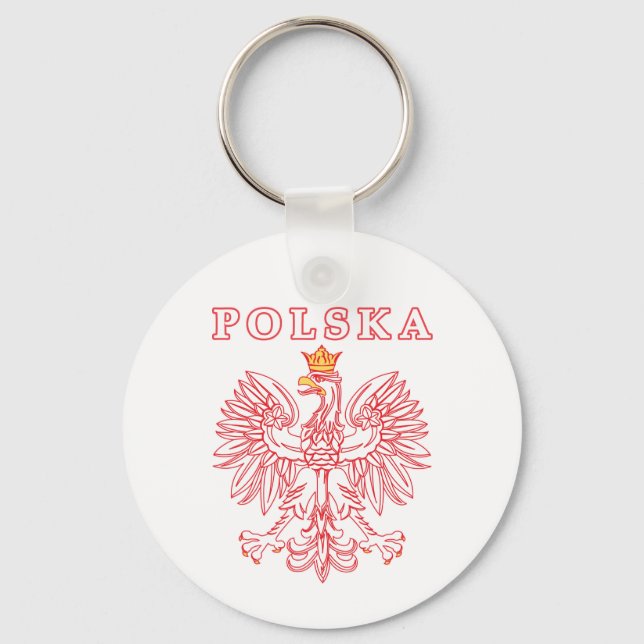 Polska With Red Polish Eagle Keychain (Front)