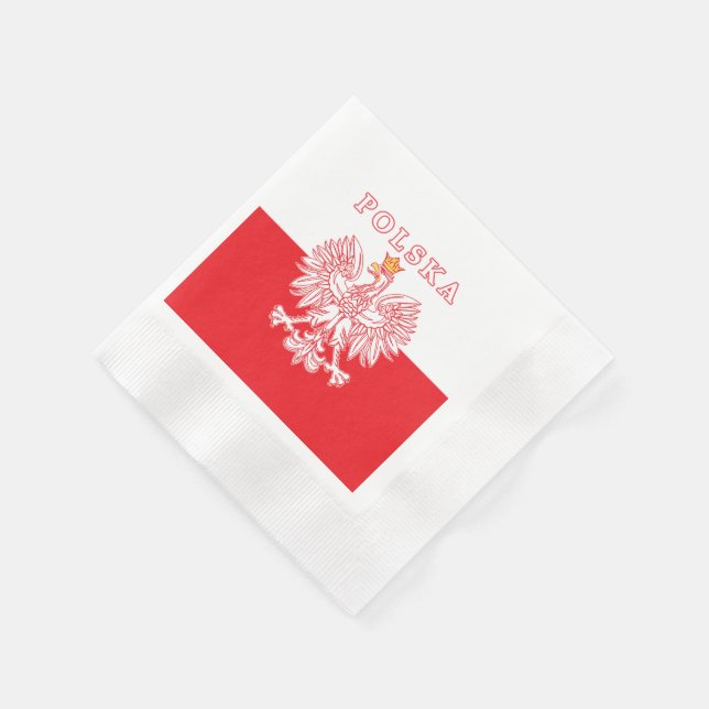 Polska With Red Polish Eagle Napkins (Corner)