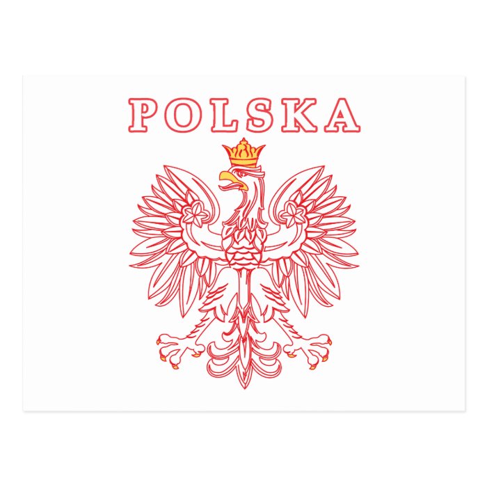 Polska With Red Polish Eagle Postcard