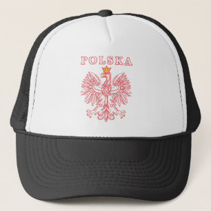 Polska With Red Polish Eagle Trucker Hat