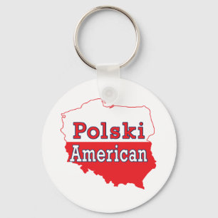 Polski American Map Keychain