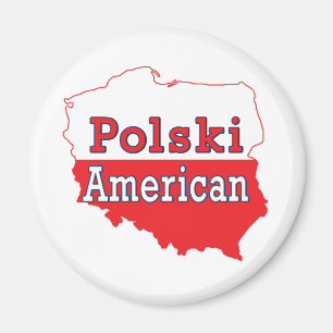 Polski American Map Magnet
