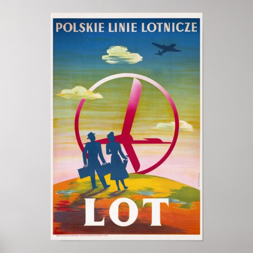 Polskie Linie Lotnicze LOT Vintage Poster