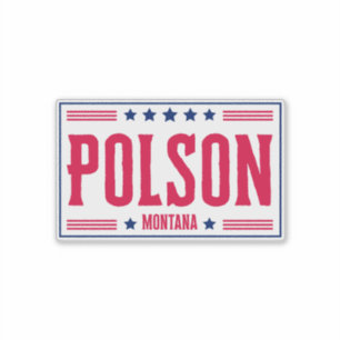 POLSON MONTANA Stars & Stripes Sticker