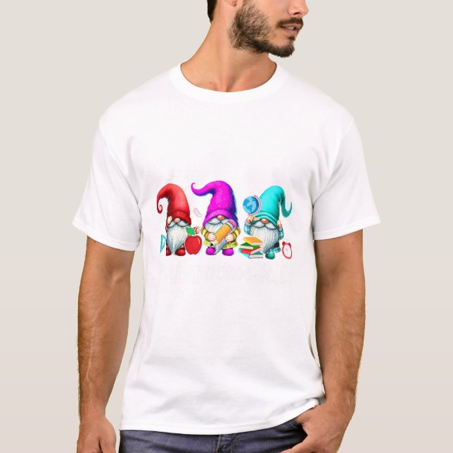 Poly-gnome-ials Three Gnomes Funny Teacher Mathema T-Shirt (Front)