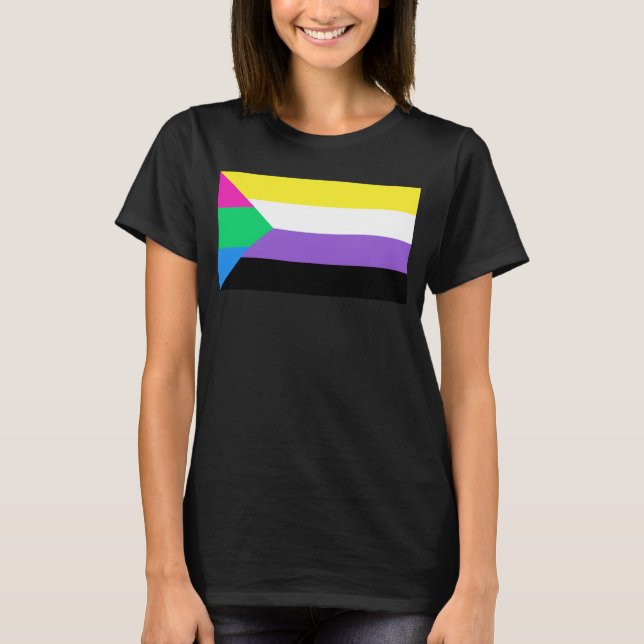 Poly Nonbinary flag colors LGBT T-Shirt (Front)