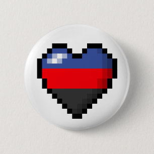 Polyamorous Pixel Heart Pinback Button