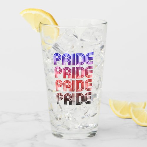 Polyamorous Retro Pride Glass