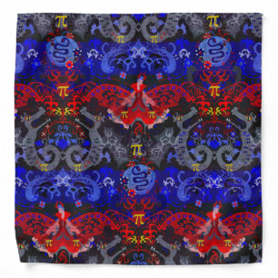Polyamory Dragon Damask in Poly Pride Flag Colors Bandana