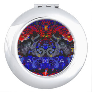 Polyamory Dragon Damask in Poly Pride Flag Colors Compact Mirror
