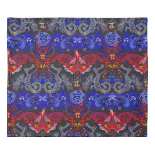 Polyamory Dragon Damask in Poly Pride Flag Colors Duvet Cover