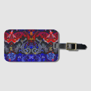 Polyamory Dragon Damask in Poly Pride Flag Colors Luggage Tag