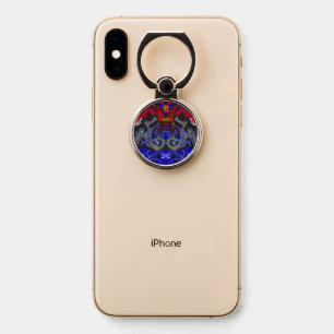 Polyamory Dragon Damask in Poly Pride Flag Colors Phone Ring Stand