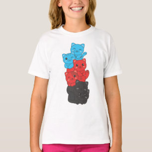 Polyamory Flag Cat Pride Lgbtq Cute Cat T-Shirt