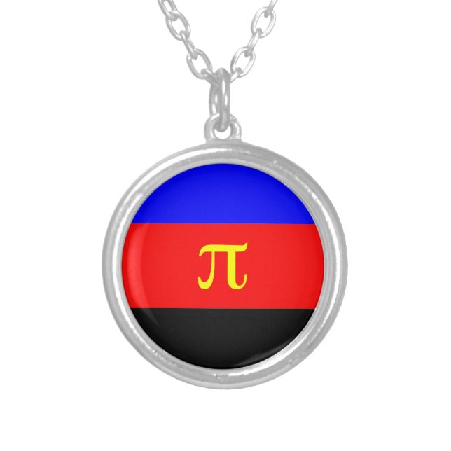 Polyamory Flag -- Pi 3-color Silver Plated Necklace (Front)