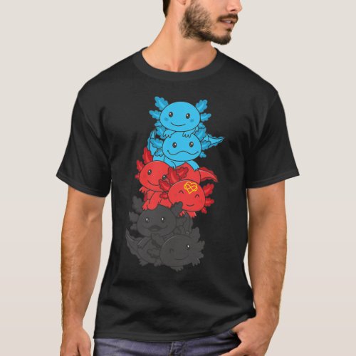 Polyamory Flag Pride LGBTQ Axolotl T_Shirt