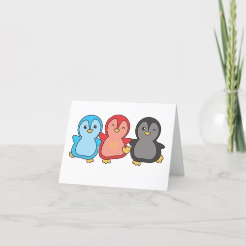 Polyamory Flag Pride Lgbtq Cute Penguin Thank You Card