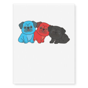 Polyamory Flag Pug Pride Lgbtq Cute Dogs Temporary Tattoos
