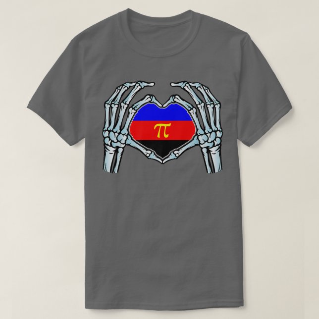 Polyamory  Gay Skeleton  seual Identity  Nonbinary T-Shirt (Design Front)
