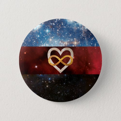 Polyamory infinity heart nebula flag pin