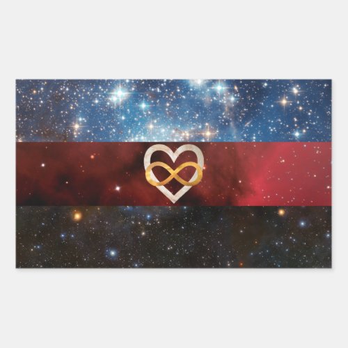 Polyamory infinity heart nebula flag stickers