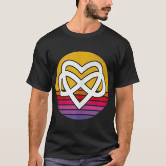Polyamory Infinity Heart Symbol - Vintage Retro Po T-Shirt